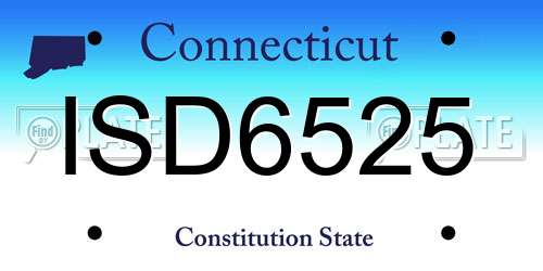ISD6525 Connecticut License Plate