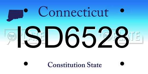 ISD6528 Connecticut License Plate