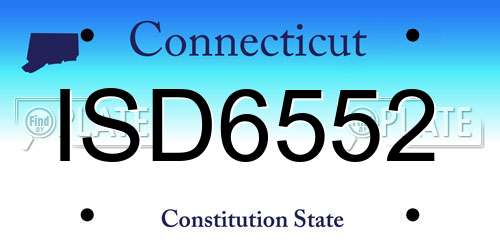 ISD6552 Connecticut License Plate