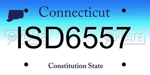 ISD6557 Connecticut License Plate
