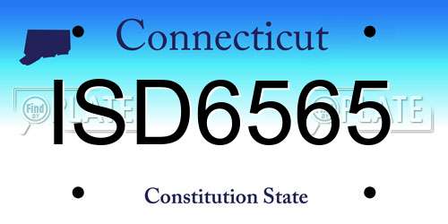 ISD6565 Connecticut License Plate