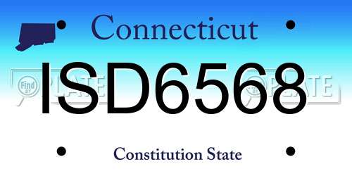 ISD6568 Connecticut License Plate