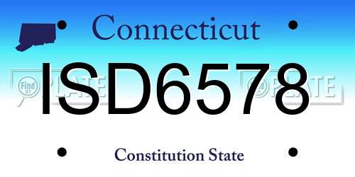 ISD6578 Connecticut License Plate