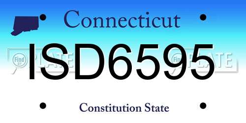 ISD6595 Connecticut License Plate