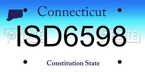 ISD6598 Connecticut License Plate