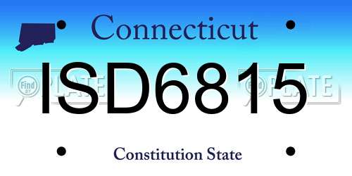 ISD6815 Connecticut License Plate
