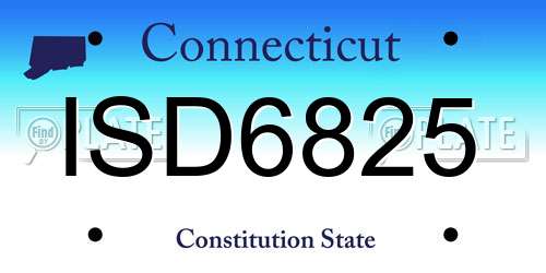 ISD6825 Connecticut License Plate