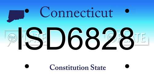 ISD6828 Connecticut License Plate