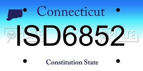 ISD6852 Connecticut License Plate