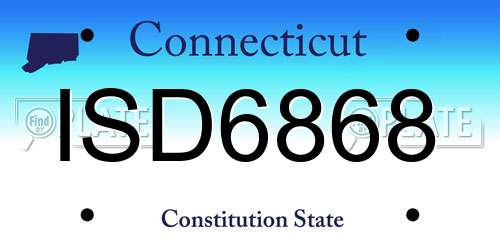 ISD6868 Connecticut License Plate