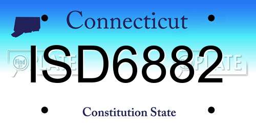 ISD6882 Connecticut License Plate