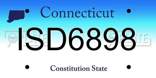 ISD6898 Connecticut License Plate