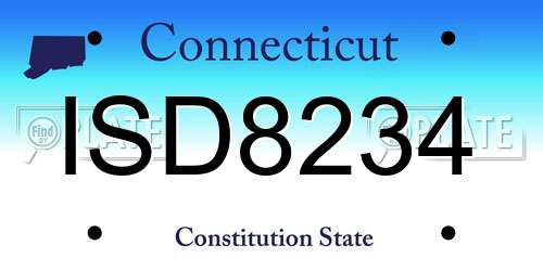 ISD8234 Connecticut License Plate