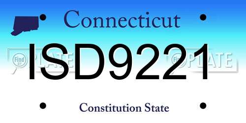 ISD9221 Connecticut License Plate