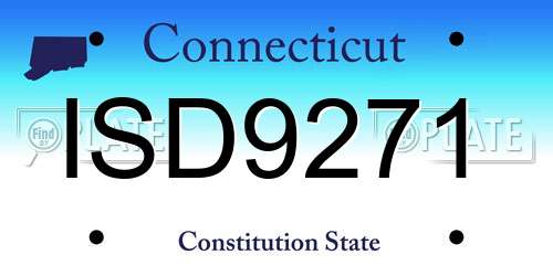 ISD9271 Connecticut License Plate