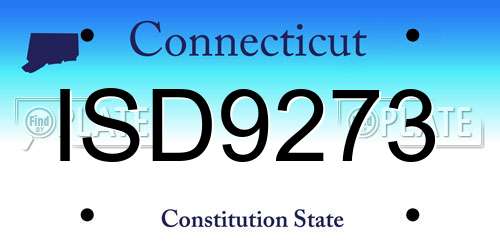 ISD9273 Connecticut License Plate