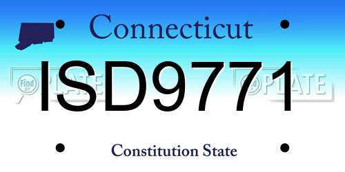 ISD9771 Connecticut License Plate