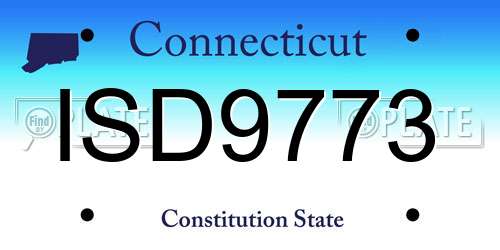 ISD9773 Connecticut License Plate