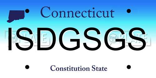 ISDGSGS Connecticut License Plate