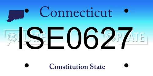 ISE0627 Connecticut License Plate