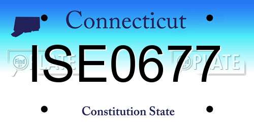 ISE0677 Connecticut License Plate