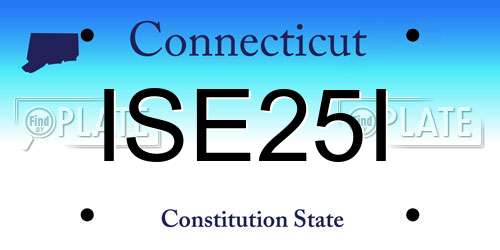 ISE25I Connecticut License Plate