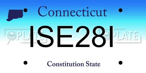 ISE28I Connecticut License Plate