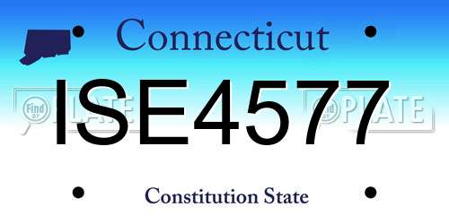 ISE4577 Connecticut License Plate