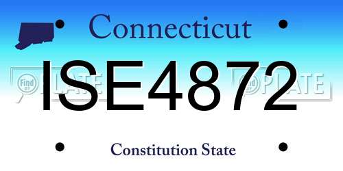 ISE4872 Connecticut License Plate