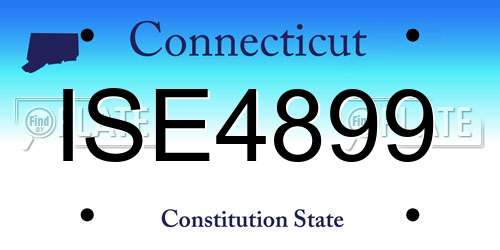ISE4899 Connecticut License Plate