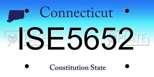 ISE5652 Connecticut License Plate