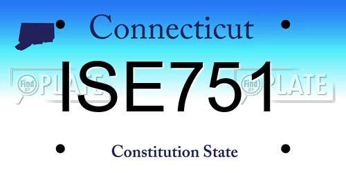 ISE751 Connecticut License Plate