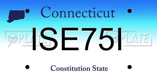 ISE75I Connecticut License Plate