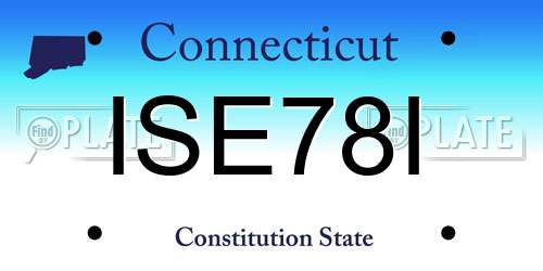 ISE78I Connecticut License Plate