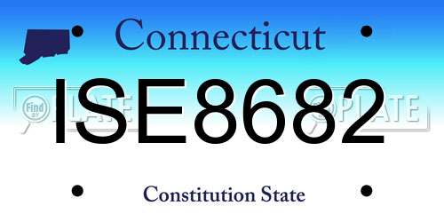 ISE8682 Connecticut License Plate