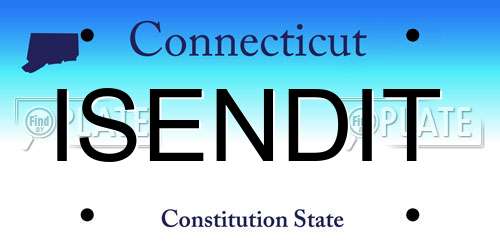 ISENDIT Connecticut License Plate