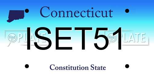 ISET51 Connecticut License Plate