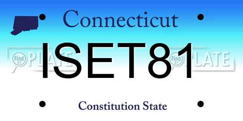 ISET81 Connecticut License Plate
