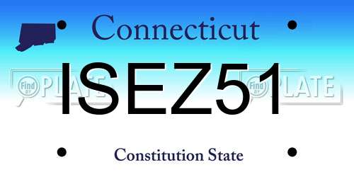 ISEZ51 Connecticut License Plate