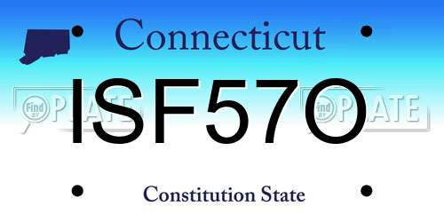 ISF57O Connecticut License Plate