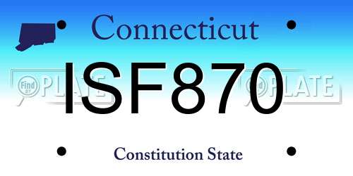 ISF870 Connecticut License Plate
