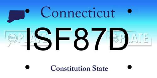 ISF87D Connecticut License Plate