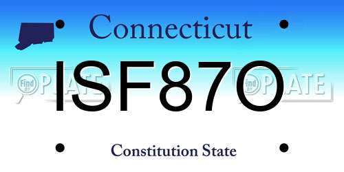 ISF87O Connecticut License Plate