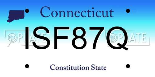 ISF87Q Connecticut License Plate