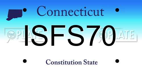 ISFS70 Connecticut License Plate