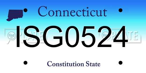 ISG0524 Connecticut License Plate
