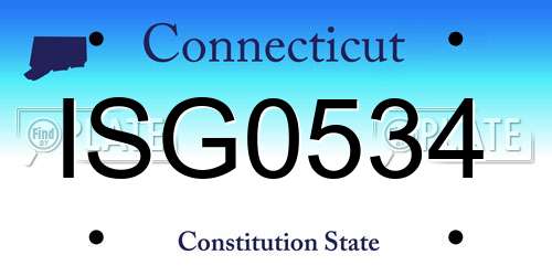 ISG0534 Connecticut License Plate