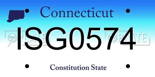 ISG0574 Connecticut License Plate