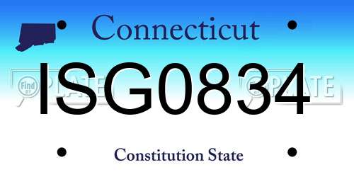 ISG0834 Connecticut License Plate