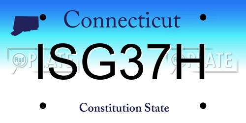 ISG37H Connecticut License Plate